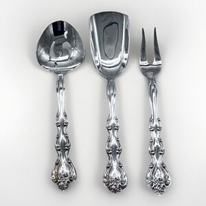 Vintage 1971 International‎ Silver Plate Bonbon, Fork & Slotted Spoon Interlude